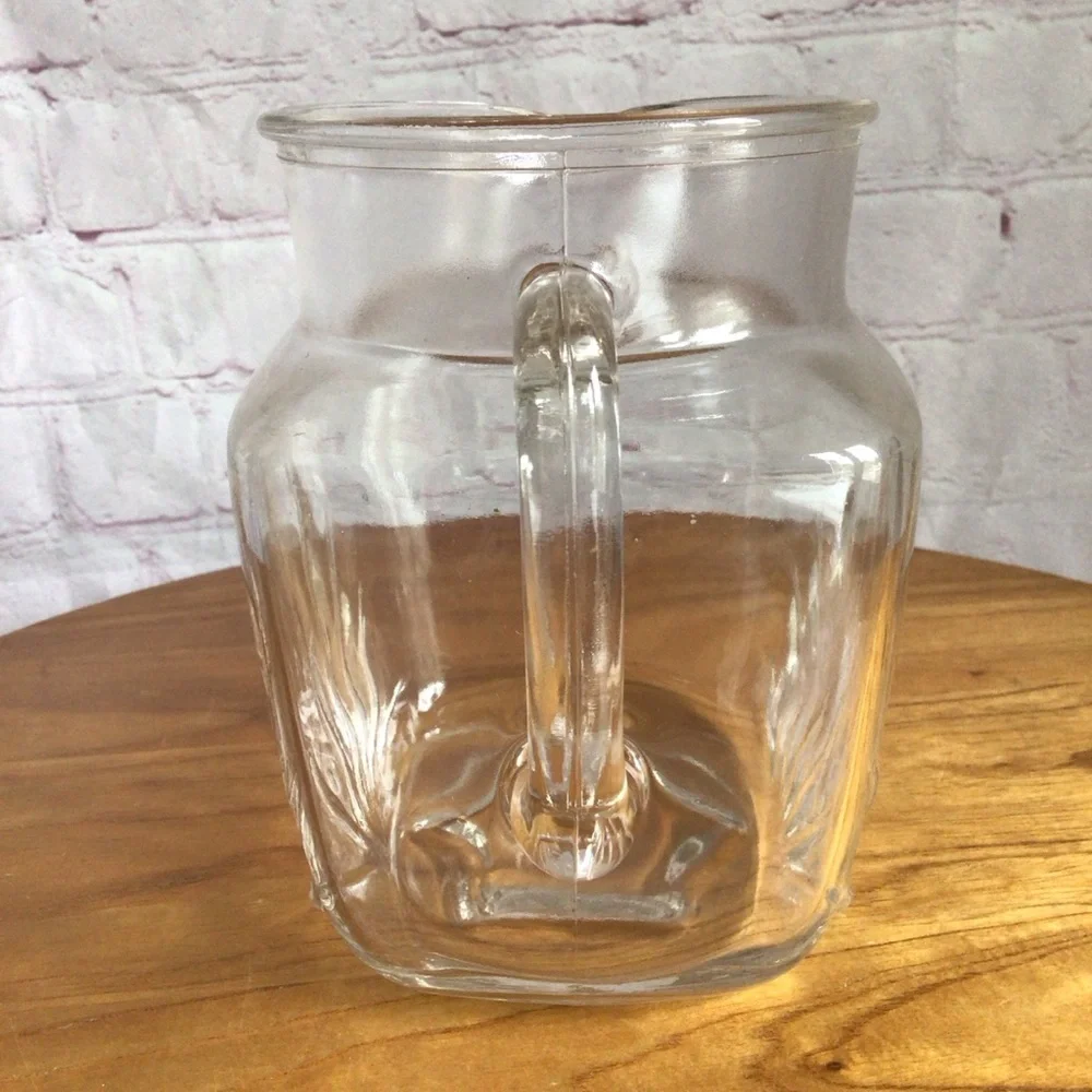 Vintage 1950’s Federal Glass Starburst Clear Glass Pitcher